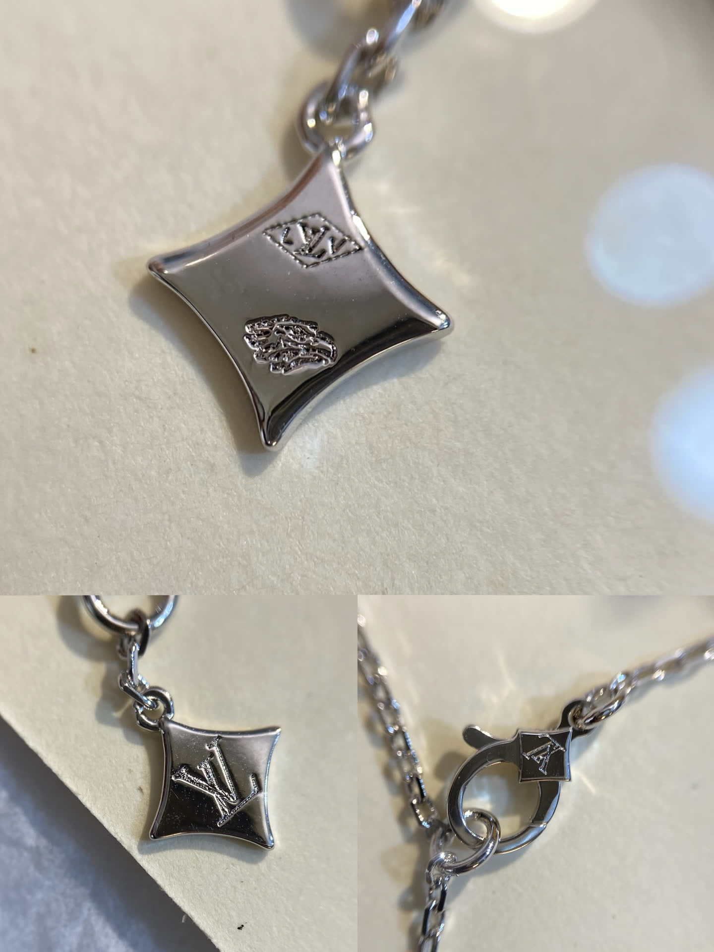Louis Vuitton Silver Star Pendant Necklace-LX1256
